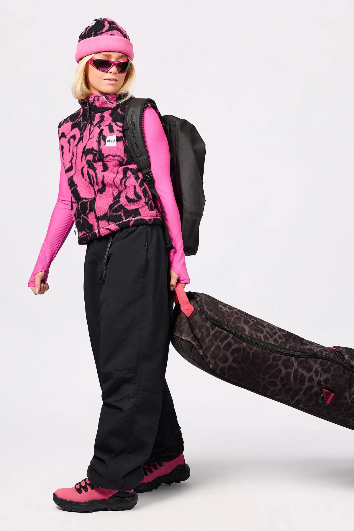 Boxy Sherpa Vest - Pink Rose