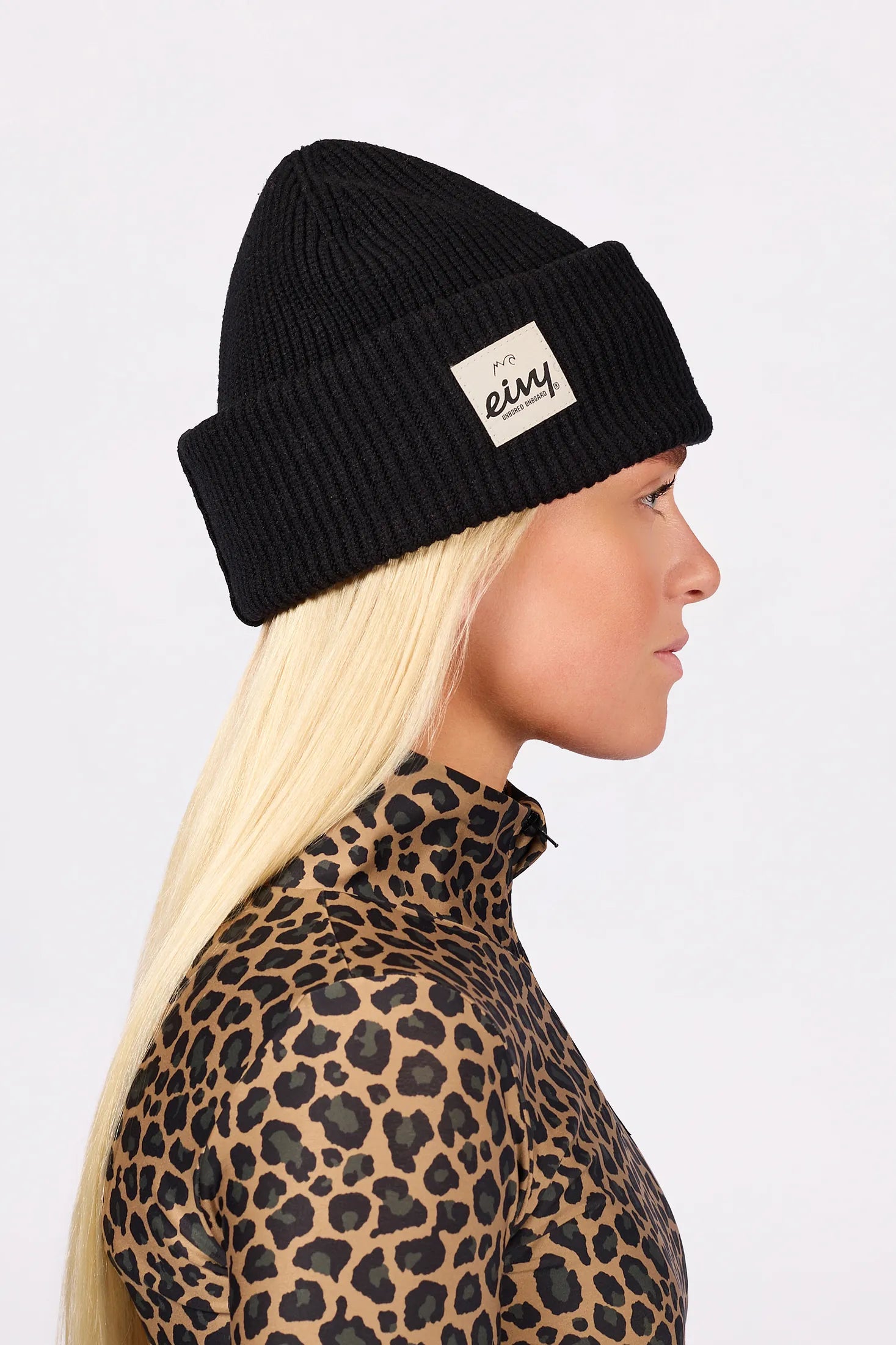 Foldable Knit Balaclava Beanie - Black