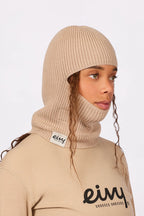 Foldable Knit Balaclava Beanie - Sand
