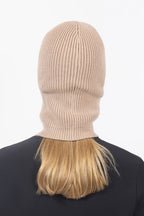 Foldable Knit Balaclava Beanie - Sand