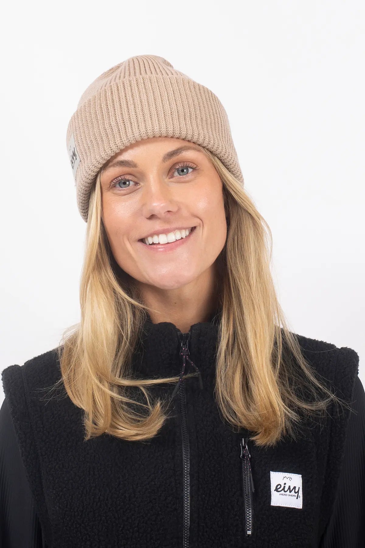 Foldable Knit Balaclava Beanie - Sand