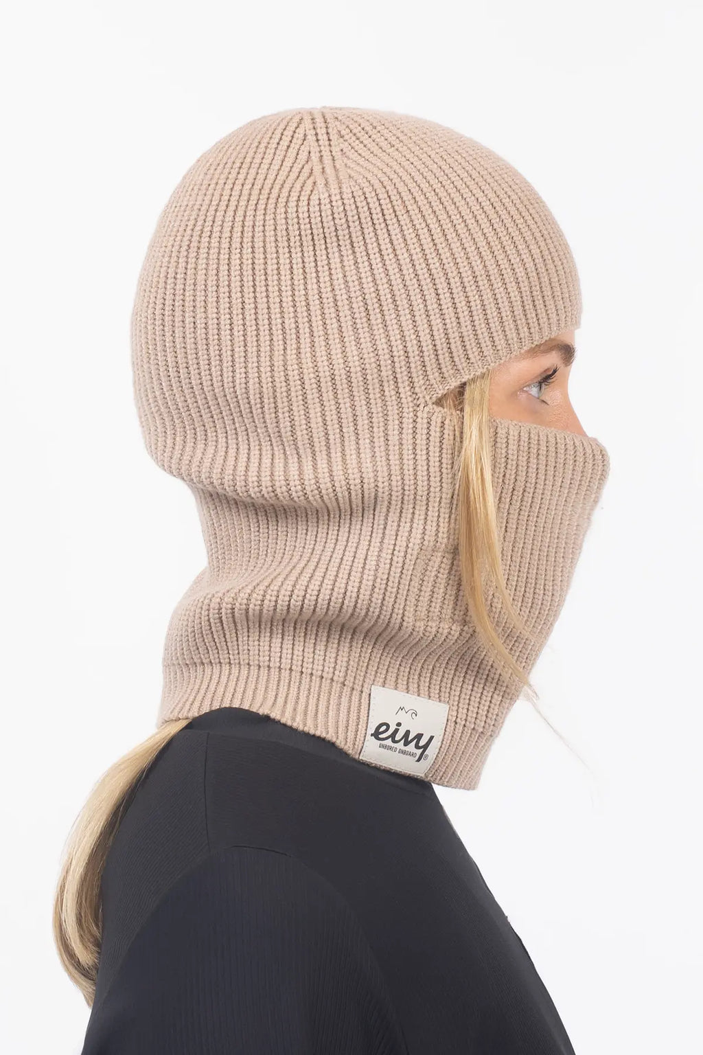 Foldable Knit Balaclava Beanie - Sand