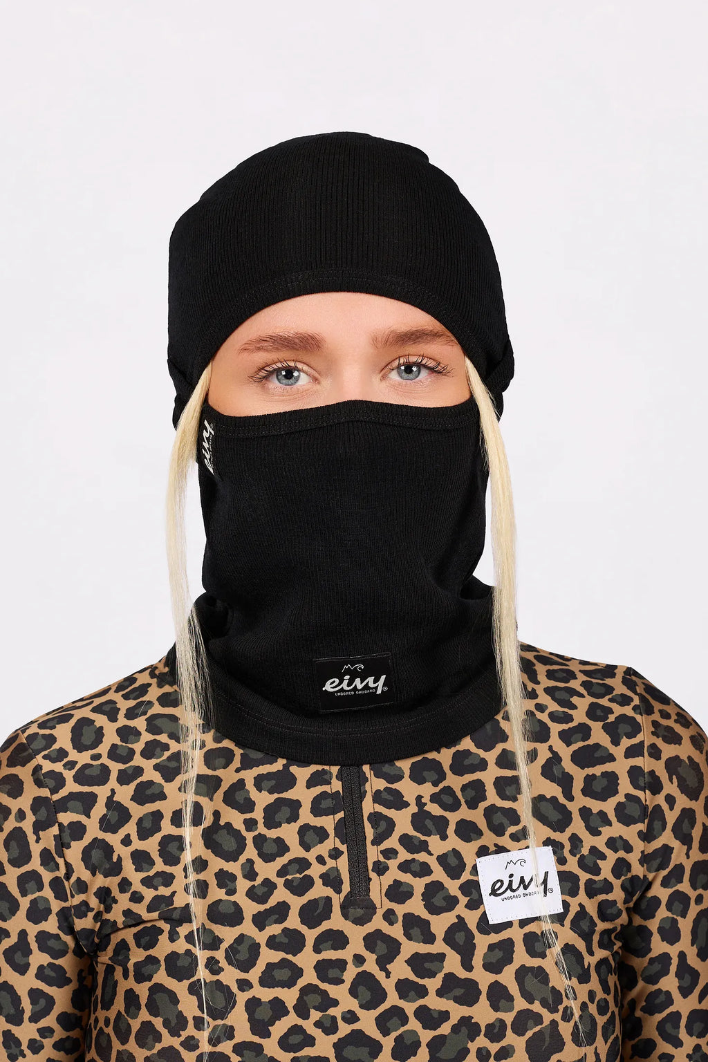 Hinge Merino Wool Rib Balaclava - Black