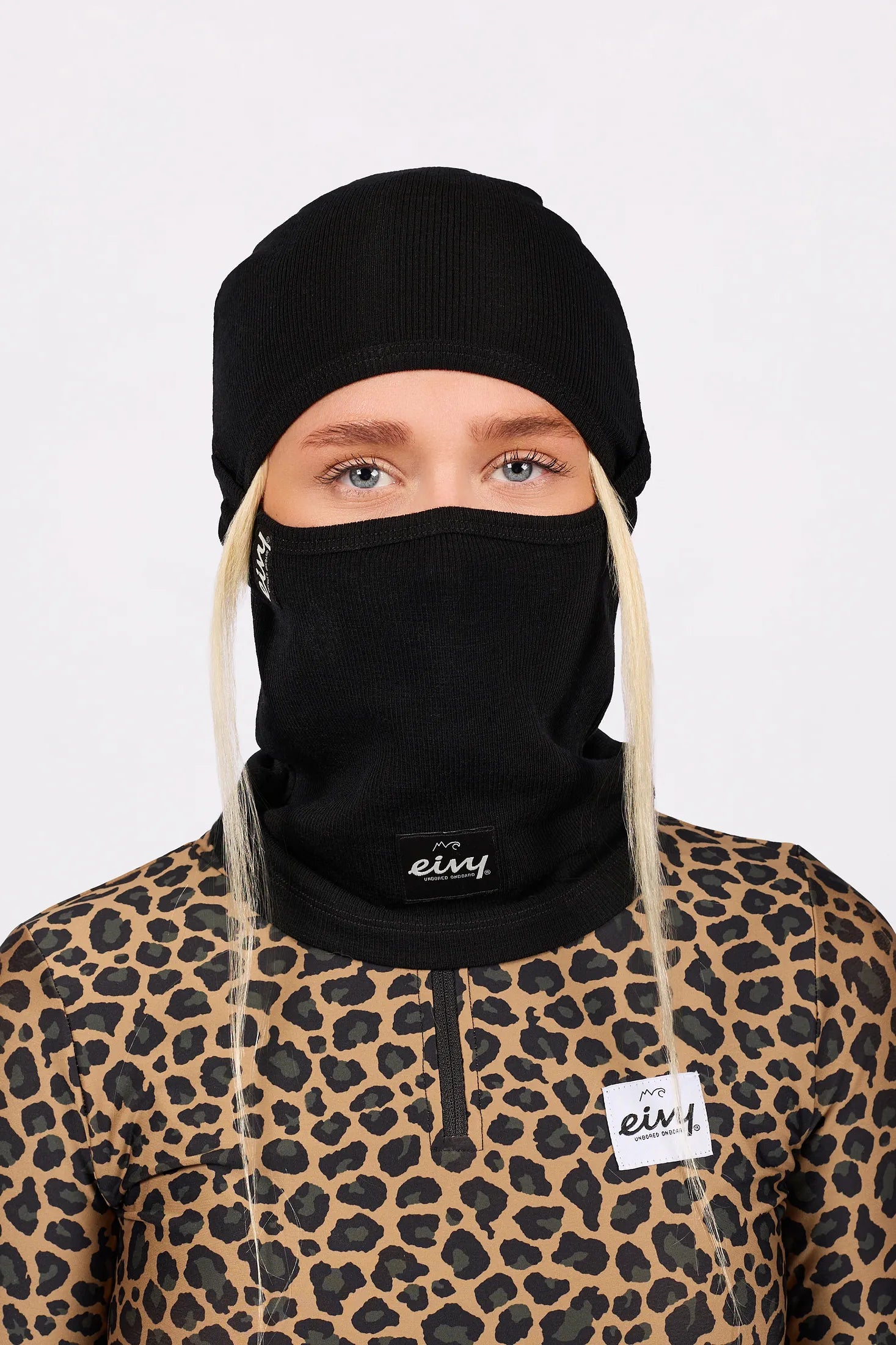 Hinge Merino Wool Rib Balaclava - Black