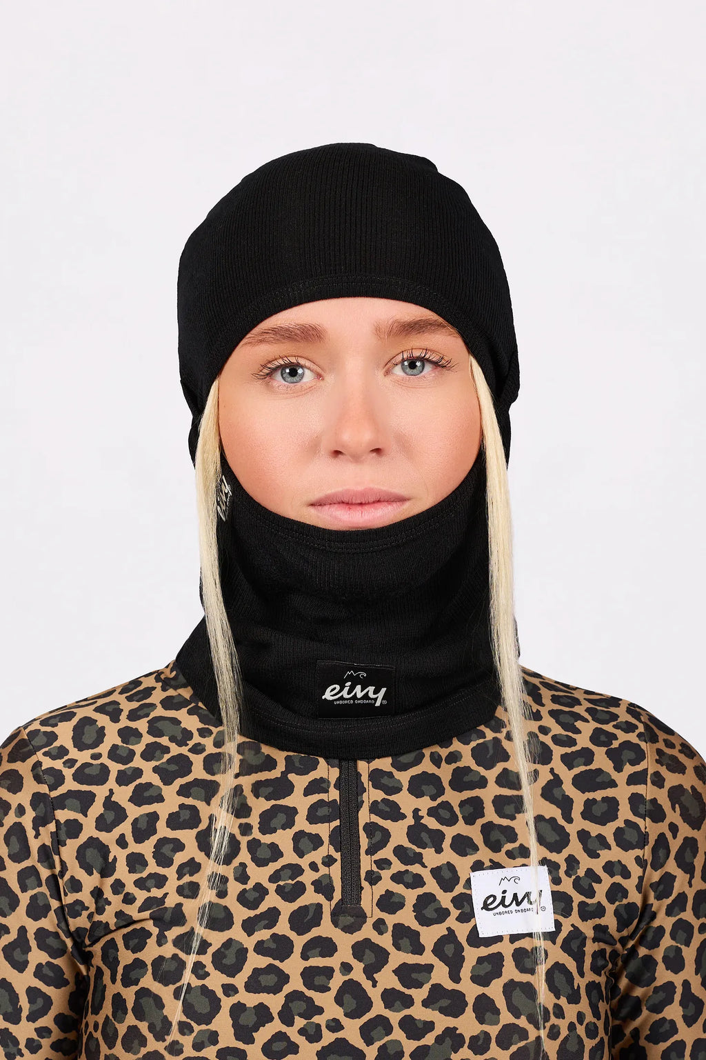 Hinge Merino Wool Rib Balaclava - Black