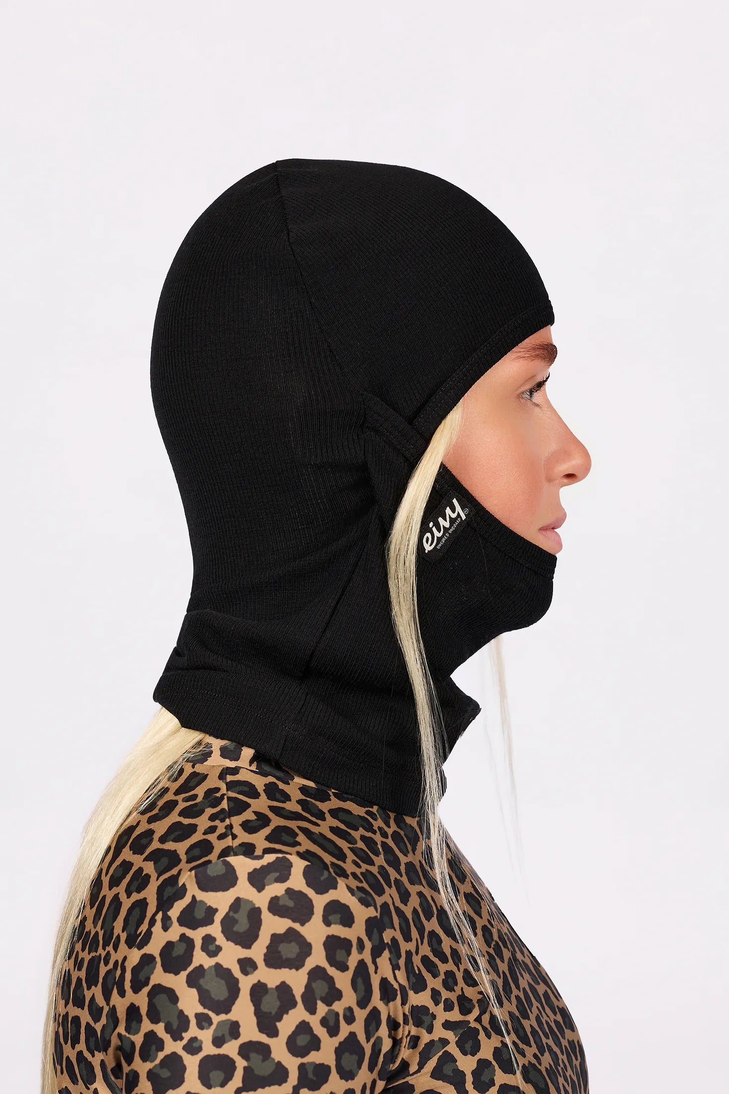 Hinge Merino Wool Rib Balaclava - Black