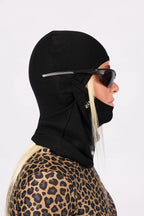 Hinge Merino Wool Rib Balaclava - Black