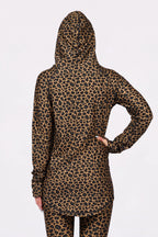 Icecold Hood Top Leopard – women's hooded base layer top, image 6
