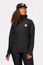 Loose Fit Gaiter Rib Top - Black