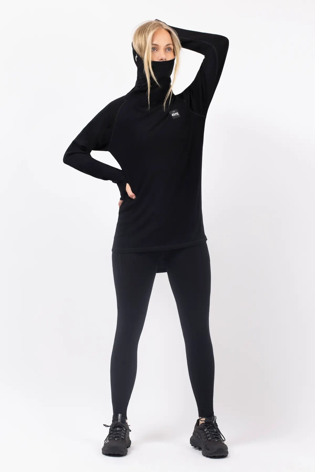 Icecold Merino Wool Gaiter Rib Top - Black
