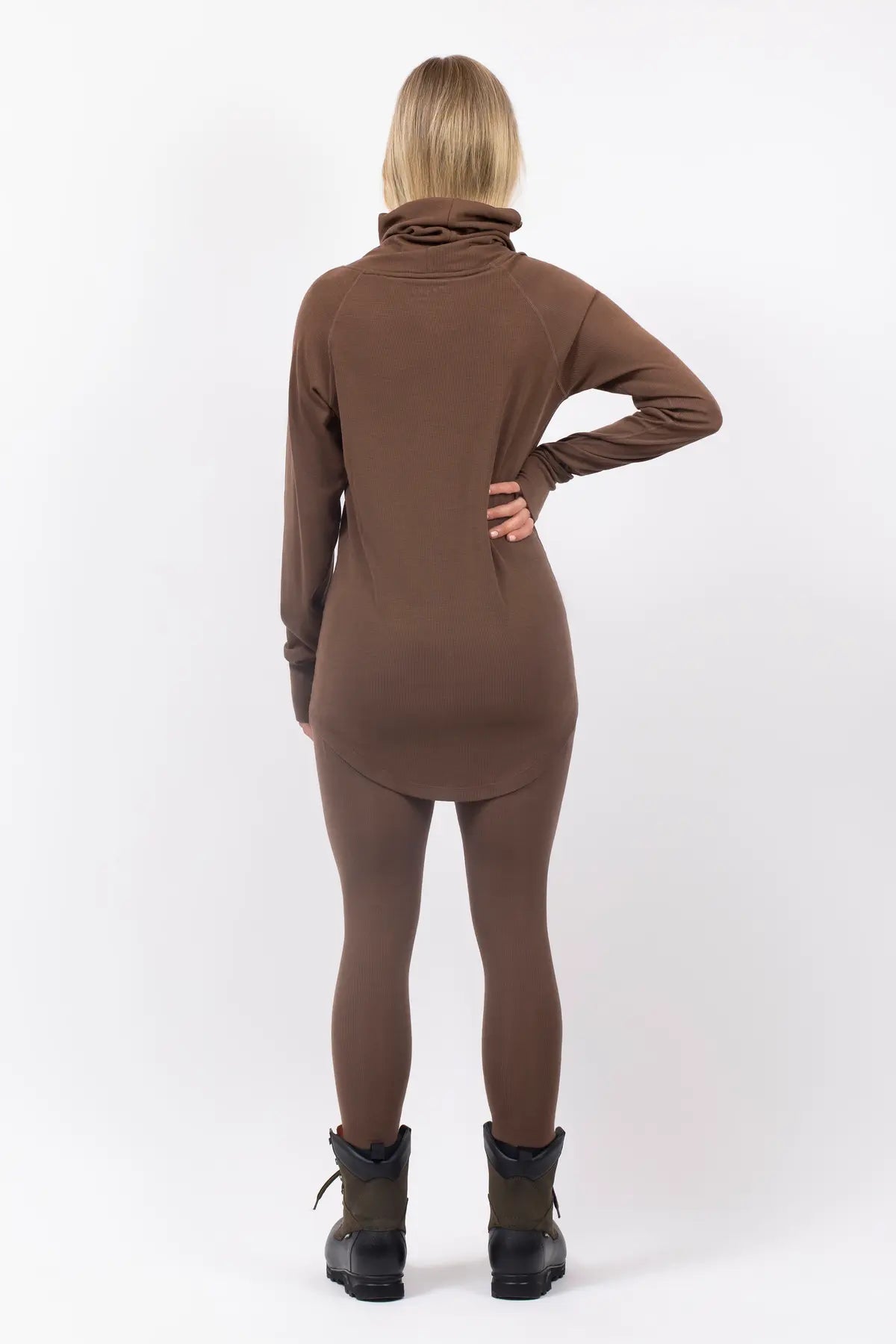 Icecold Merino Wool Gaiter Rib Top - Brown