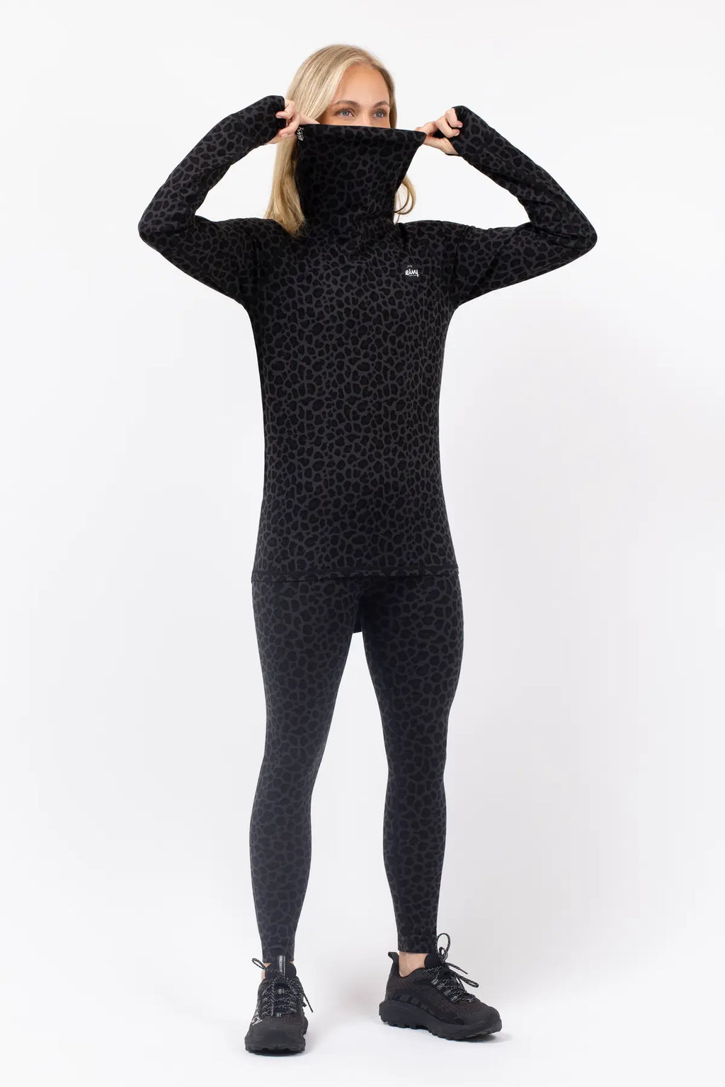 Icecold Merino Wool Top - Black Leopard