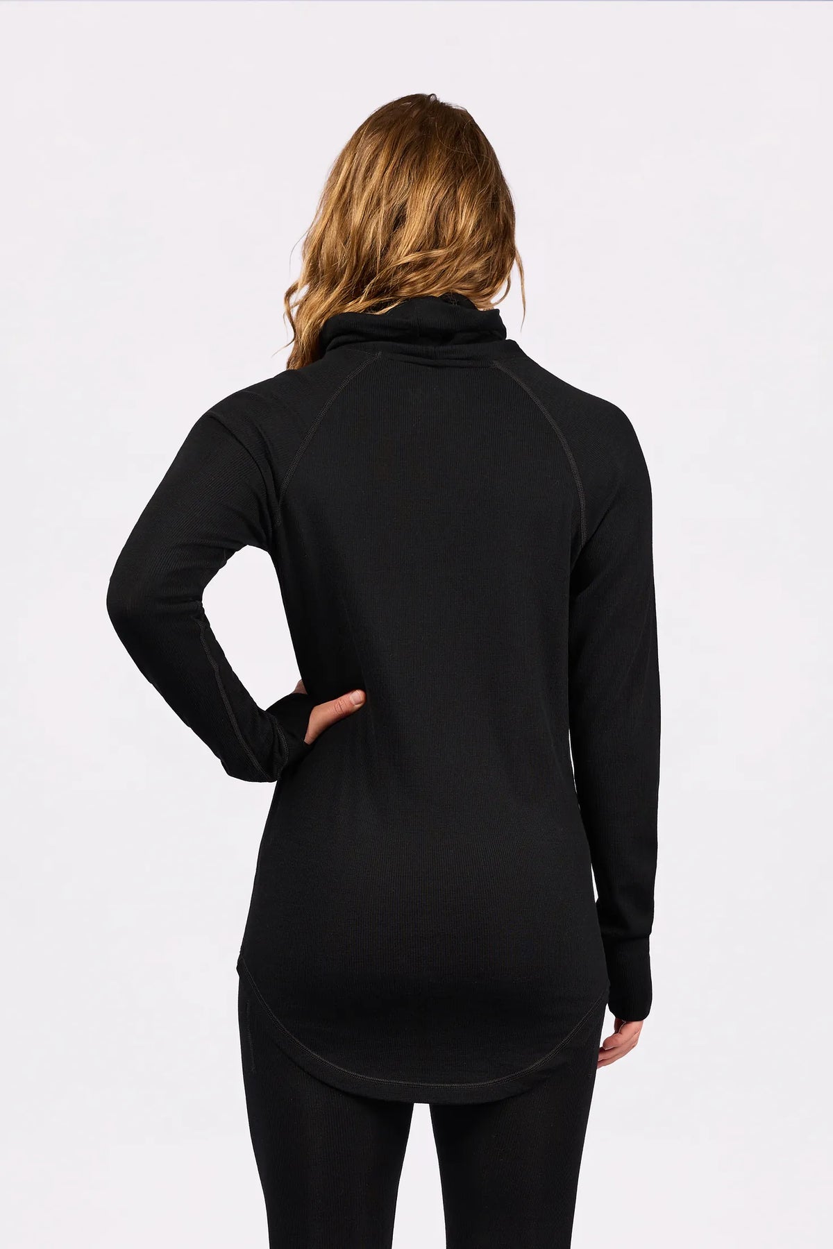 Icecold Merino Wool Gaiter Rib Top - Black