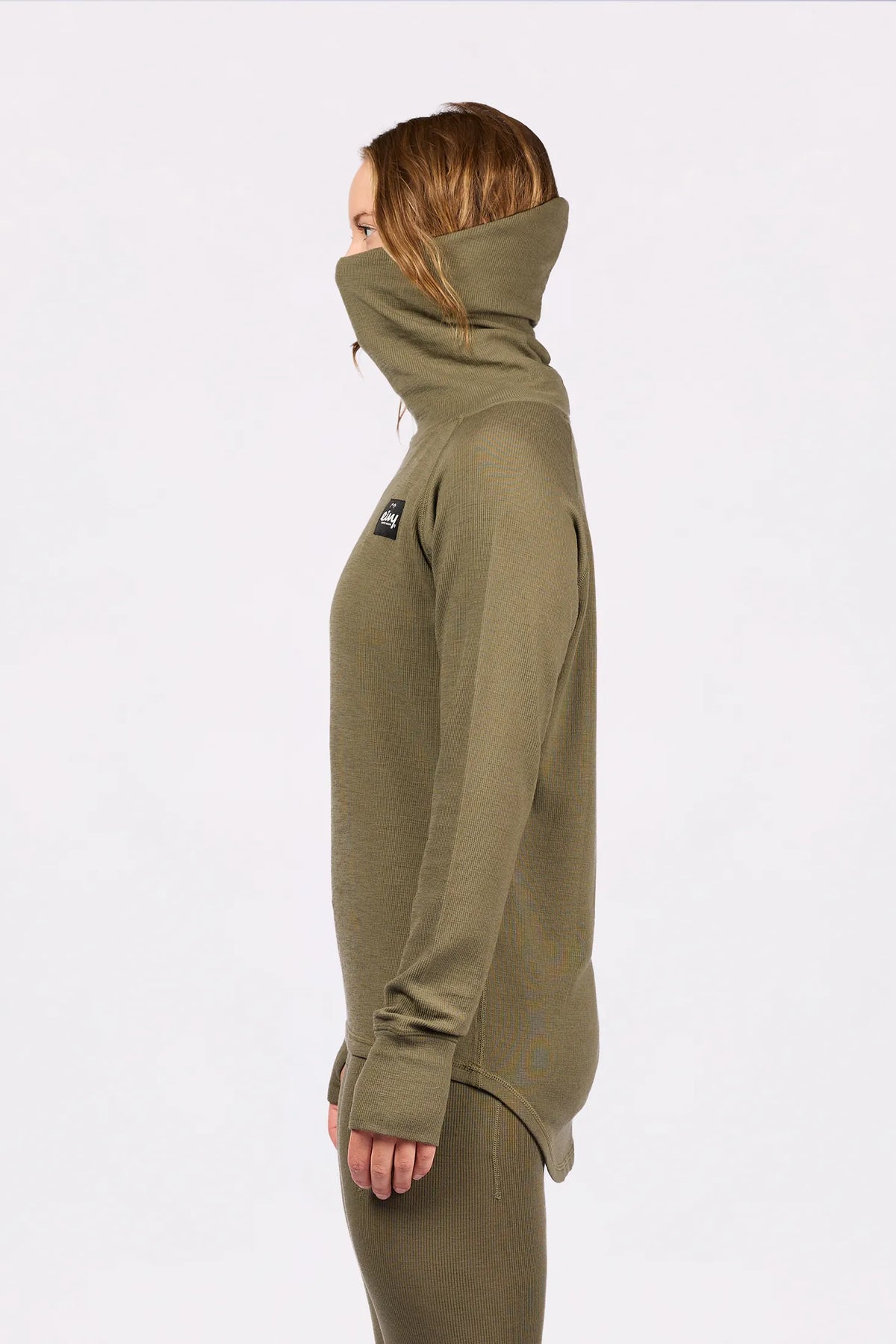 Icecold Merino Wool Rib Top - Olive