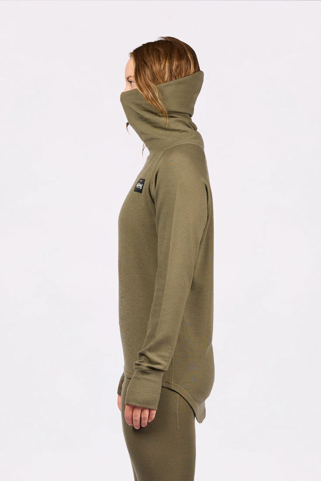 Icecold Merino Wool Gaiter Rib Top - Olive