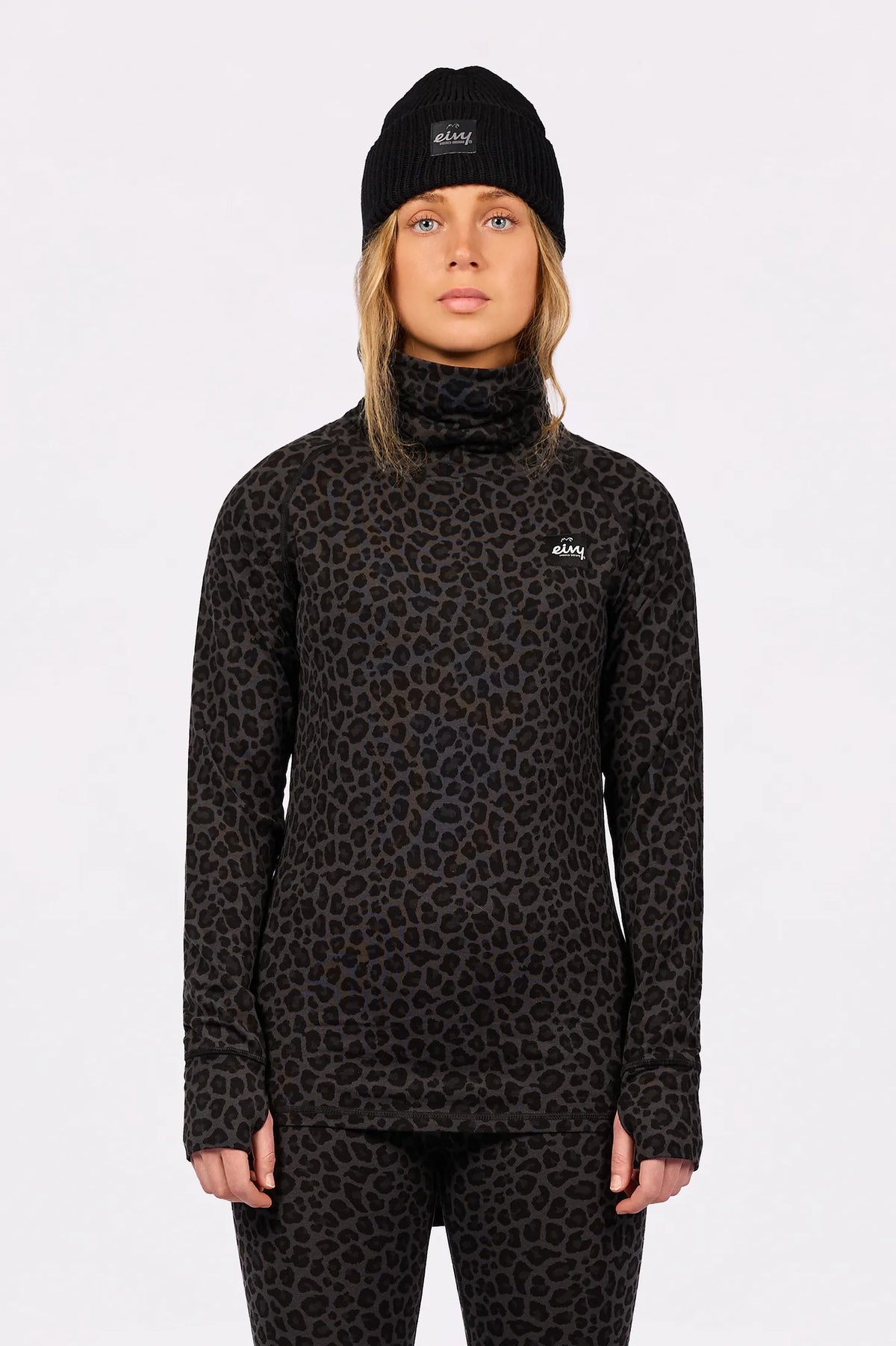 Icecold Merino Wool Top - Black Leopard