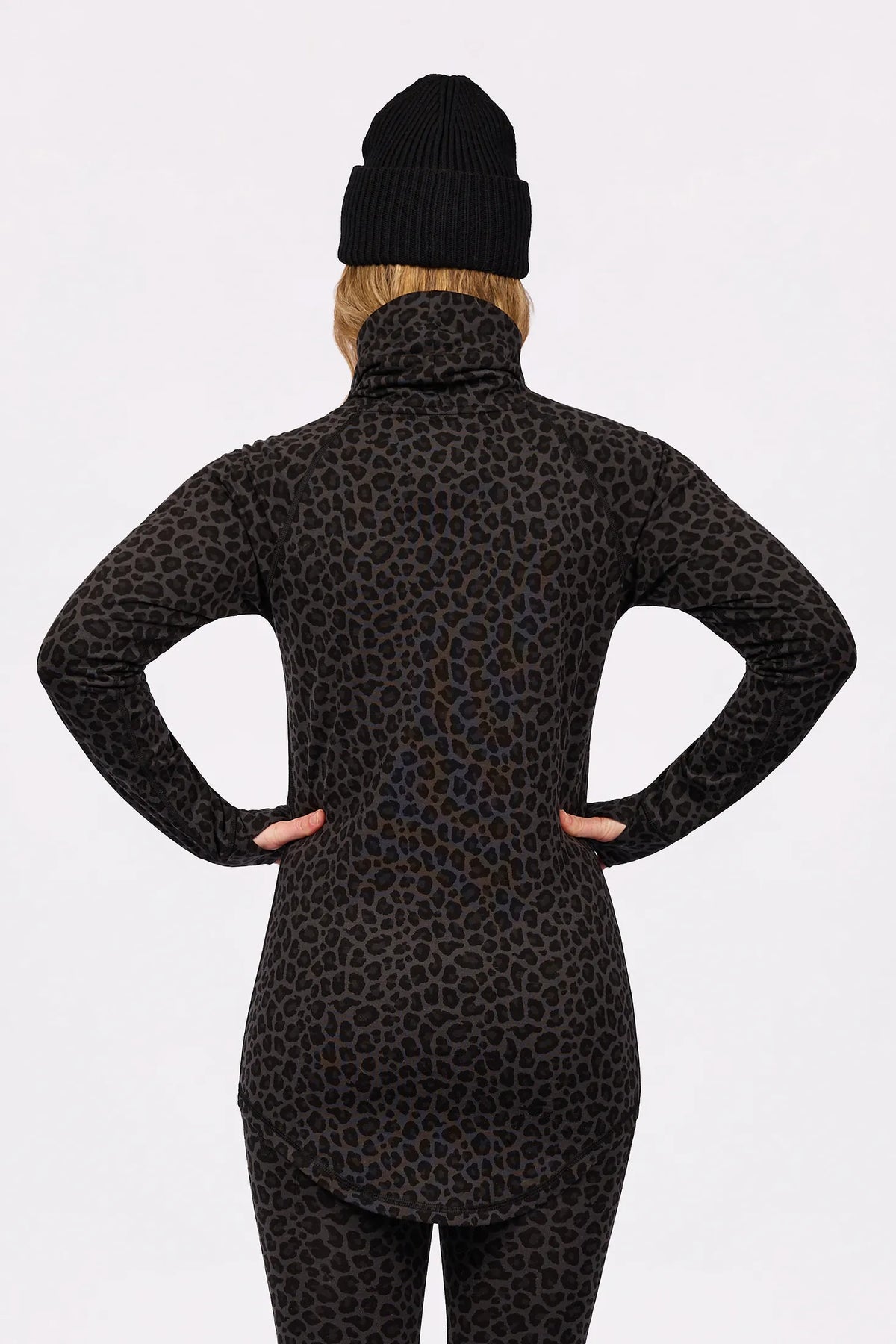 Icecold Merino Wool Top - Black Leopard