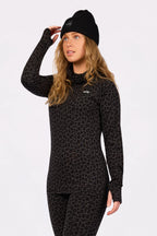 Icecold Merino Wool Top - Black Leopard