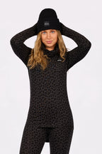 Icecold Merino Wool Top - Black Leopard
