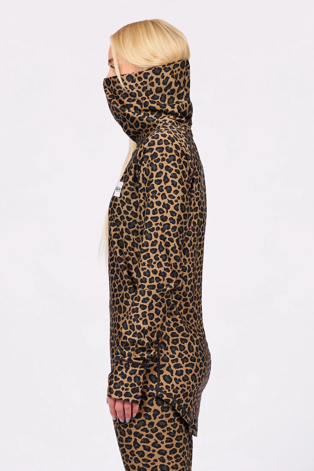 Icecold Top Leopard – women's base layer top with collar, image 2