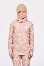 Icecold Top Pastel Zebra – women's base layer top with collar