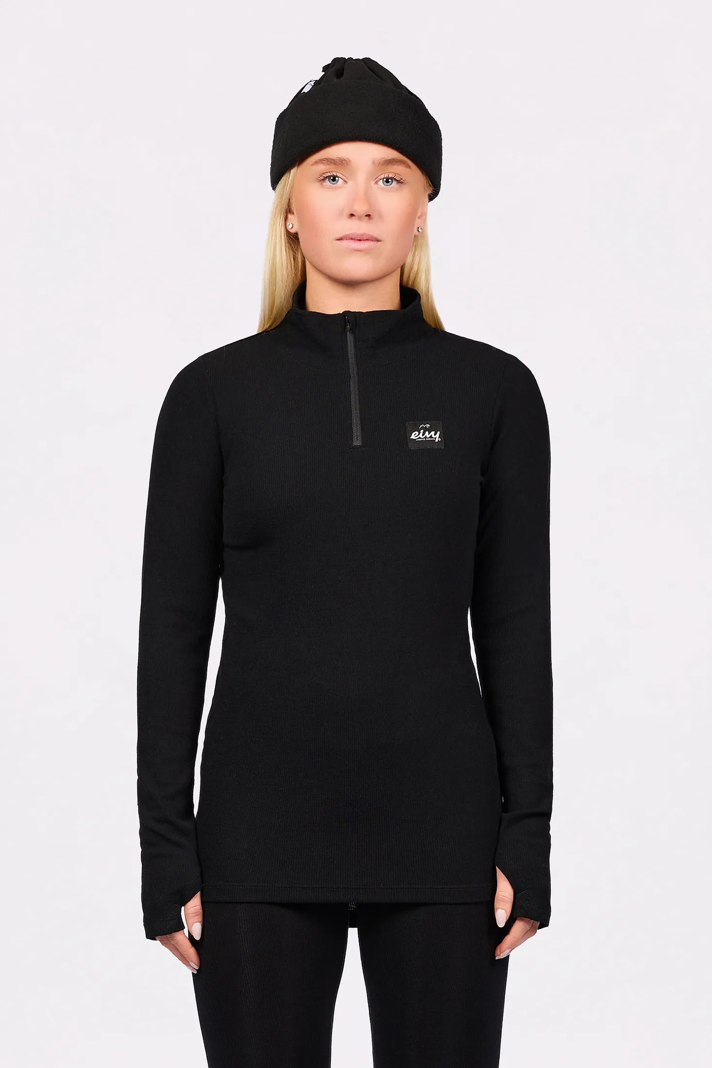 Journey Merino Wool Rib Top - Black