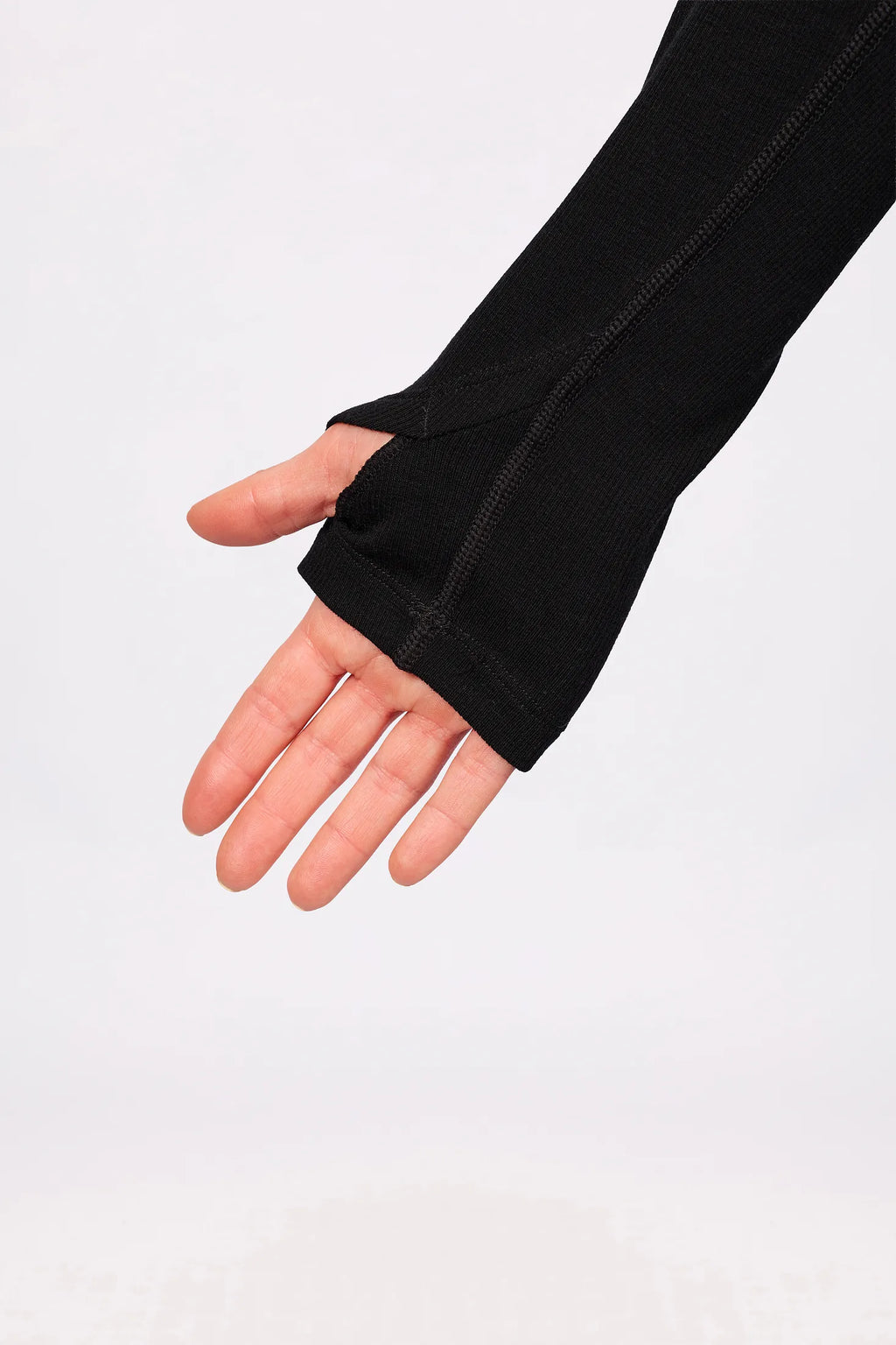 Journey Merino Wool Rib Top - Black