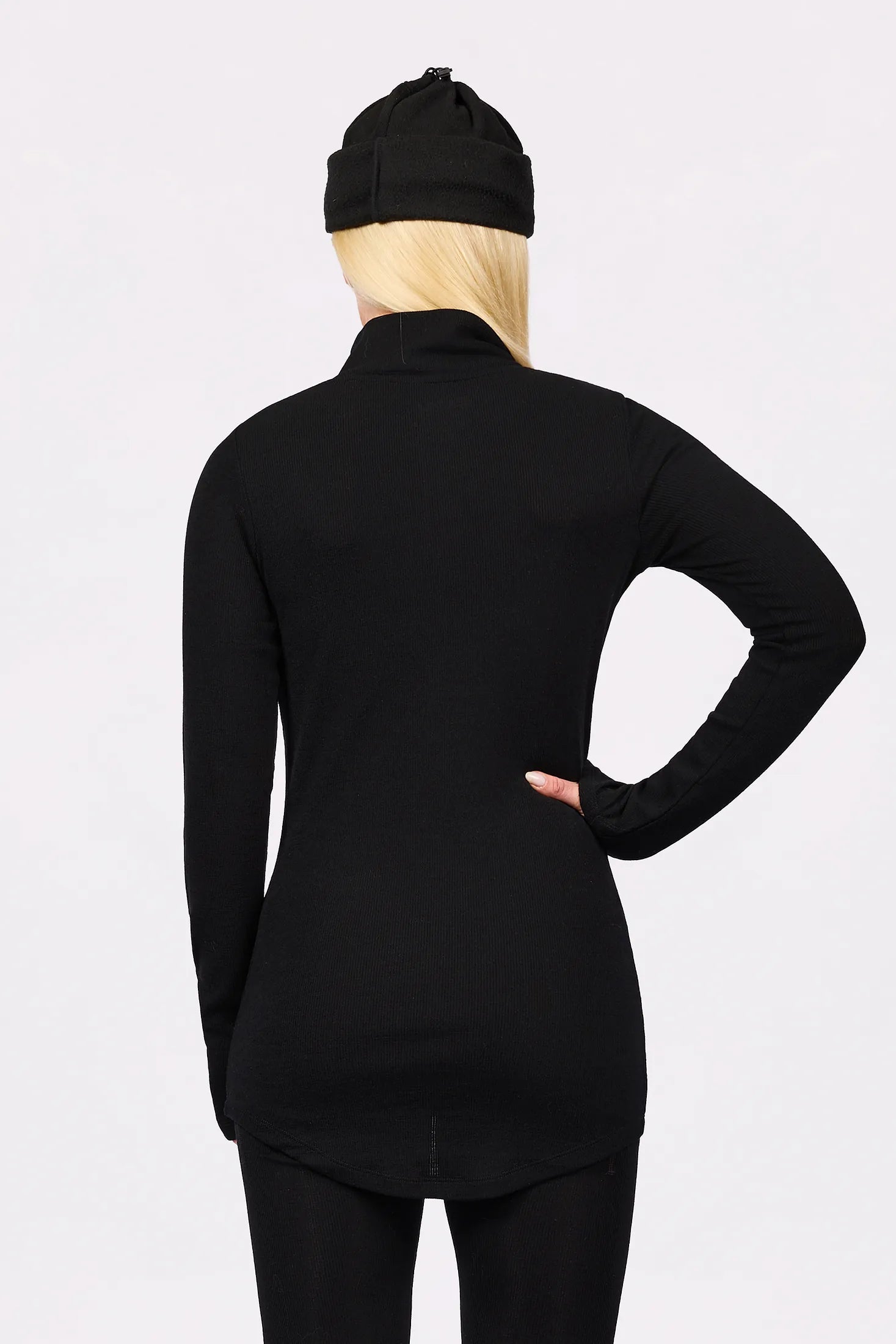 Journey Merino Wool Rib Top - Black