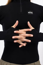 Journey Merino Wool Rib Top - Black