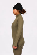 Journey Merino Wool Rib Top - Olive
