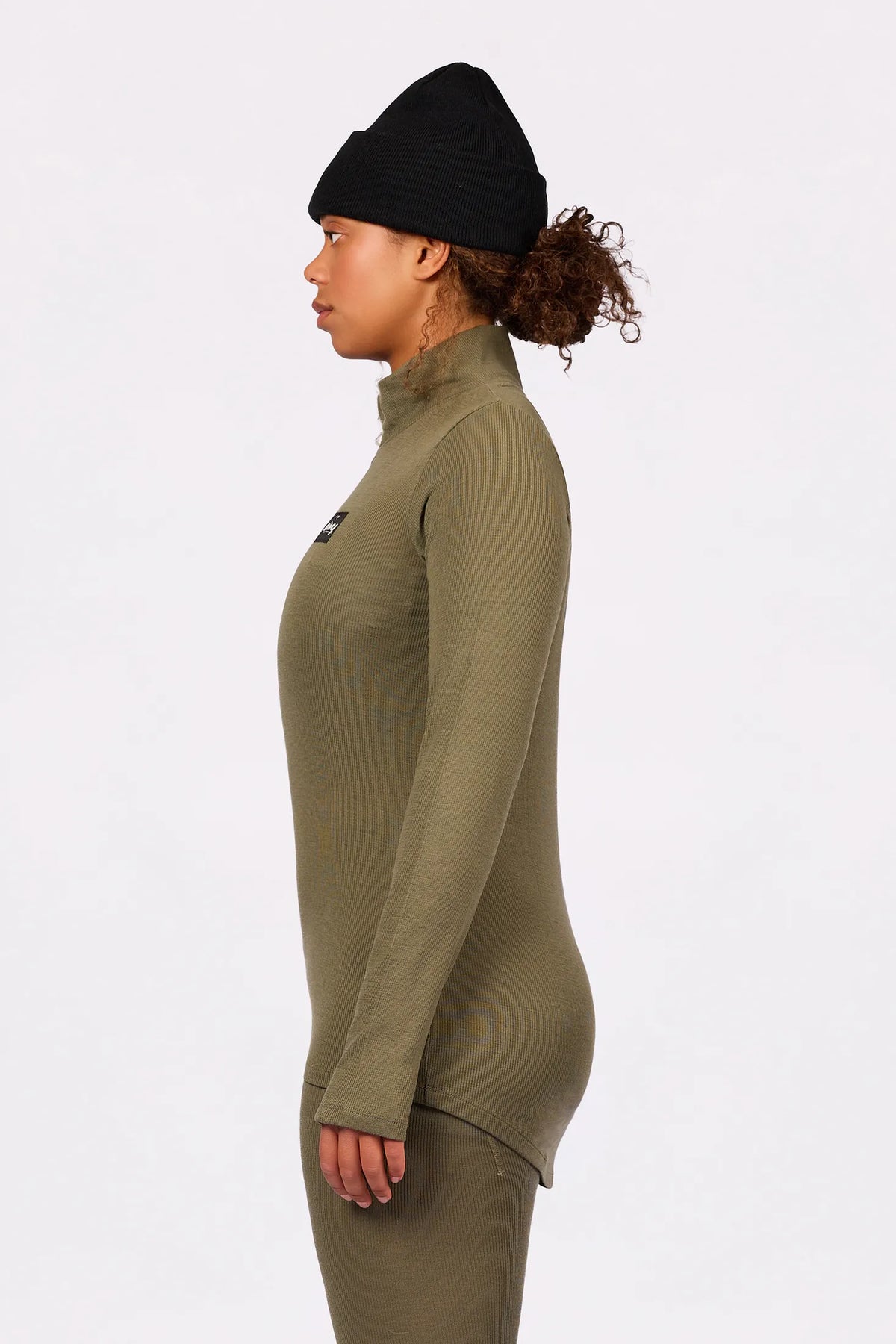 Journey Merino Wool Rib Top - Olive
