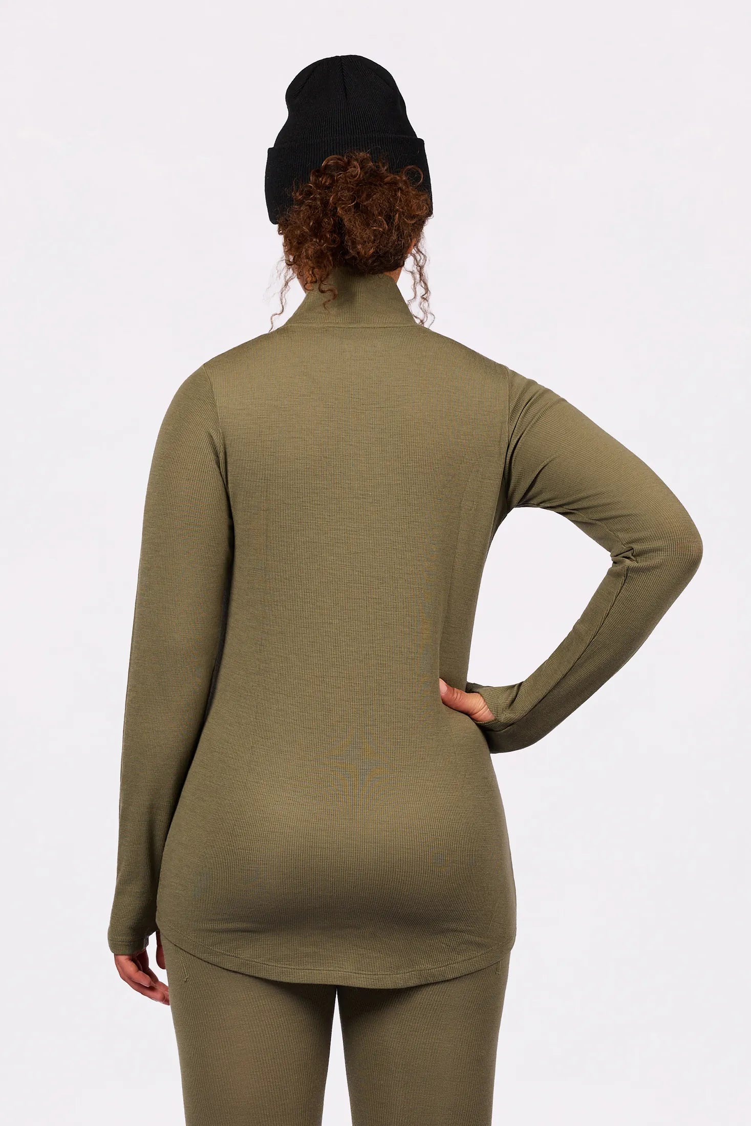 Journey Merino Wool Rib Top - Olive