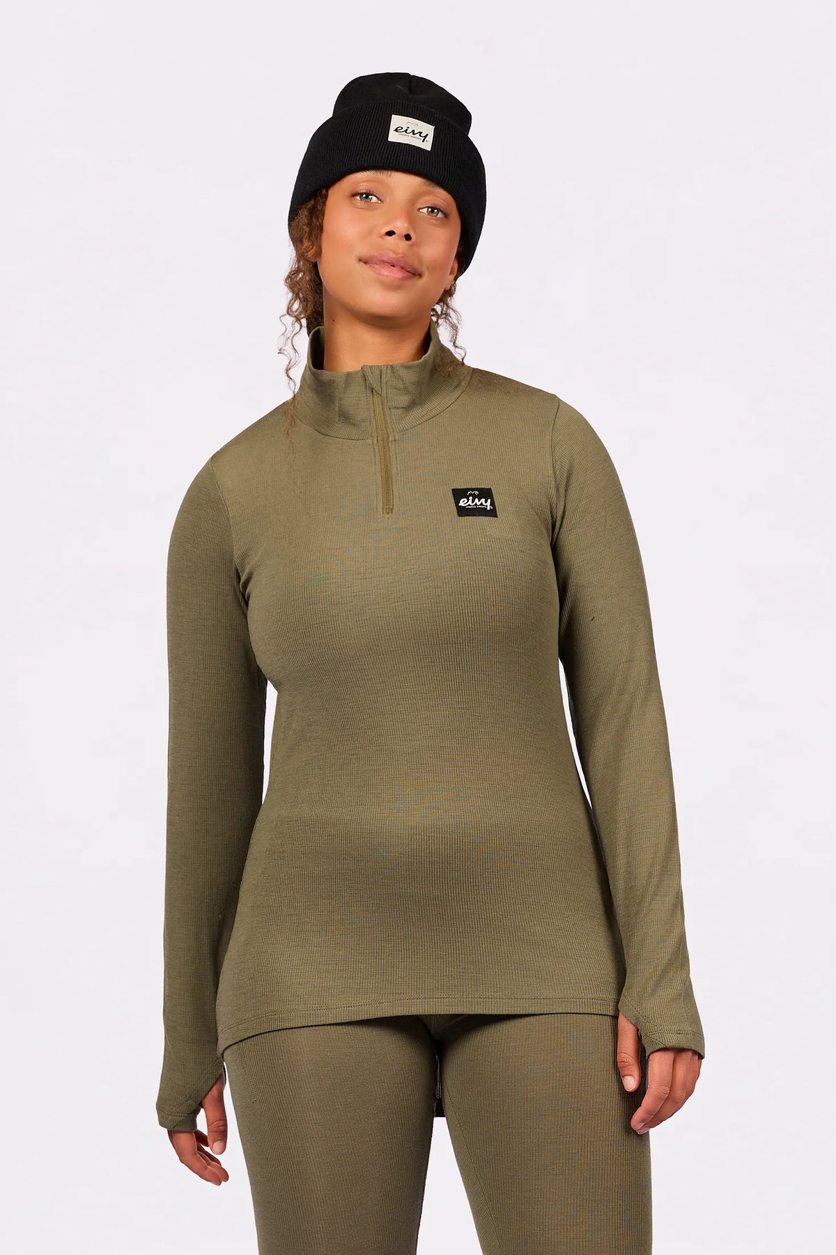 Journey Merino Wool Rib Top - Olive