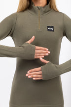 Journey Merino Wool Rib Top - Olive