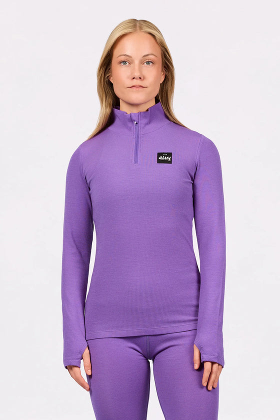 Journey Merino Wool Rib Top - Grape