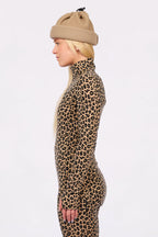 Journey Merino Wool Top Leopard – women's merino base layer top with zip, image 2