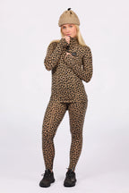 Journey Merino Wool Top Leopard – women's merino base layer top with zip, image 4