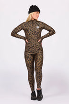 Journey Top Leopard – women's base layer top with short zip, image 6