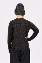 Loose Fit Merino Wool Top - Black Leopard