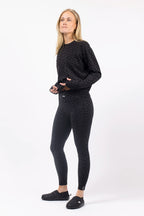Loose Fit Merino Wool Top - Black Leopard