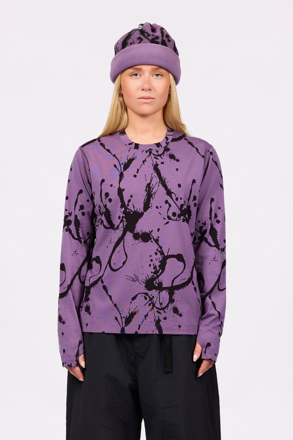 Loose Fit Merino Wool Top - Black Leopard