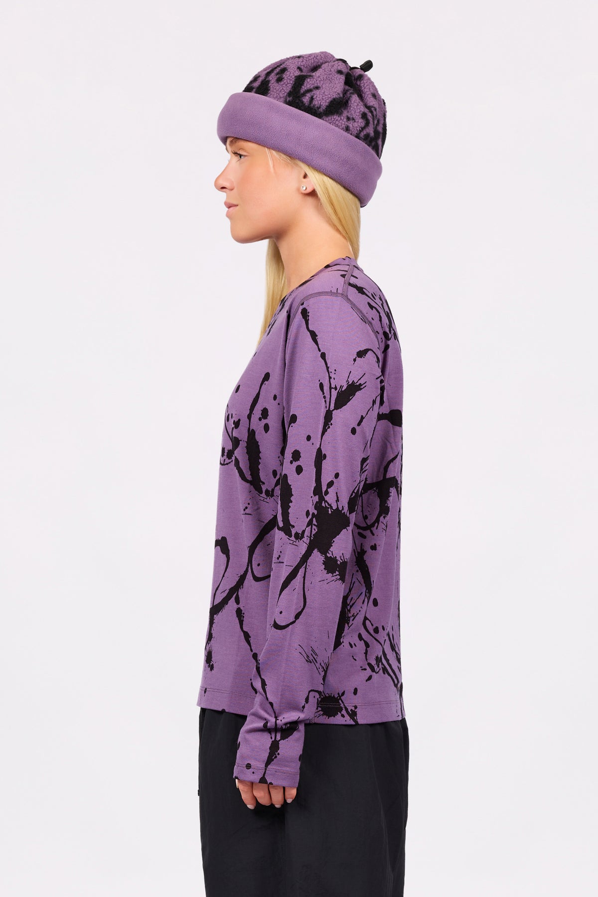 Loose Fit Merino Wool Top - Black Leopard