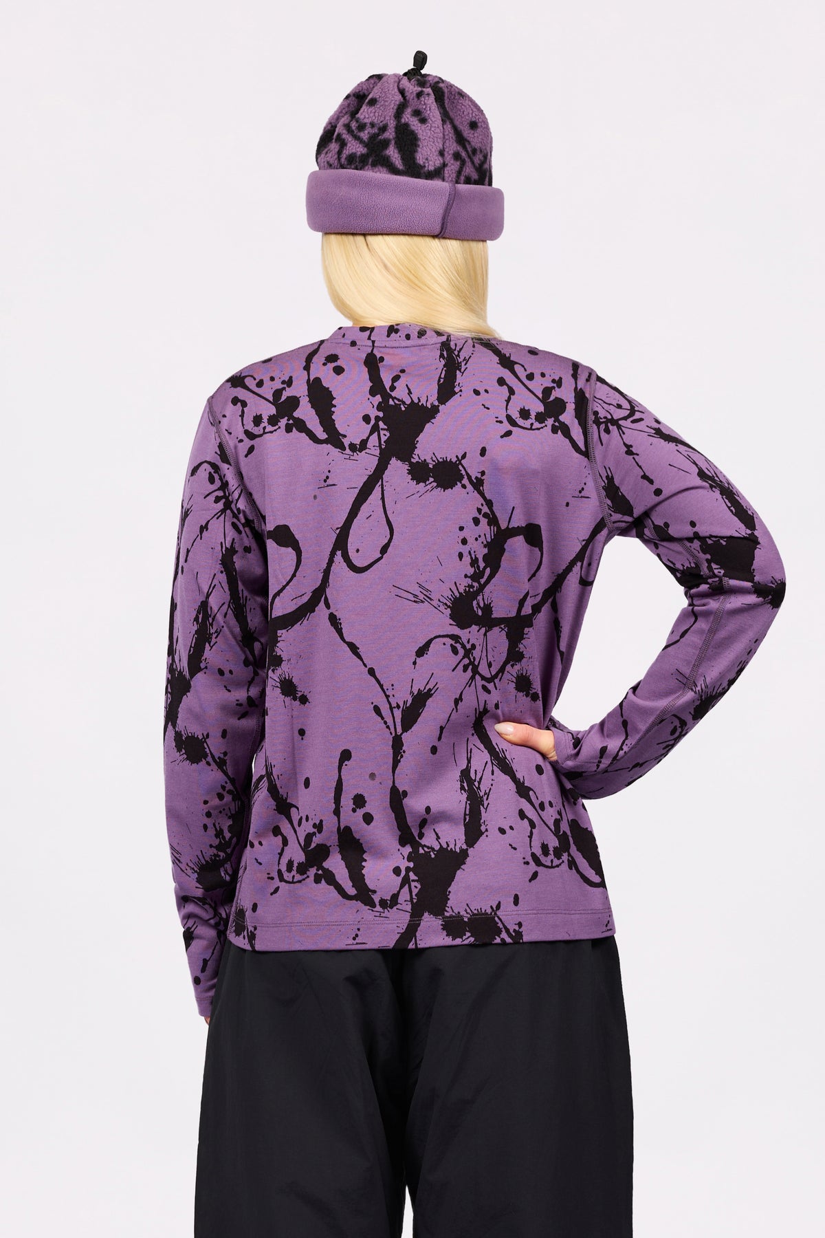 Loose Fit Merino Wool Top - Black Leopard