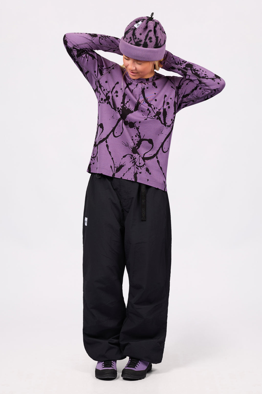 Loose Fit Merino Wool Top - Black Leopard