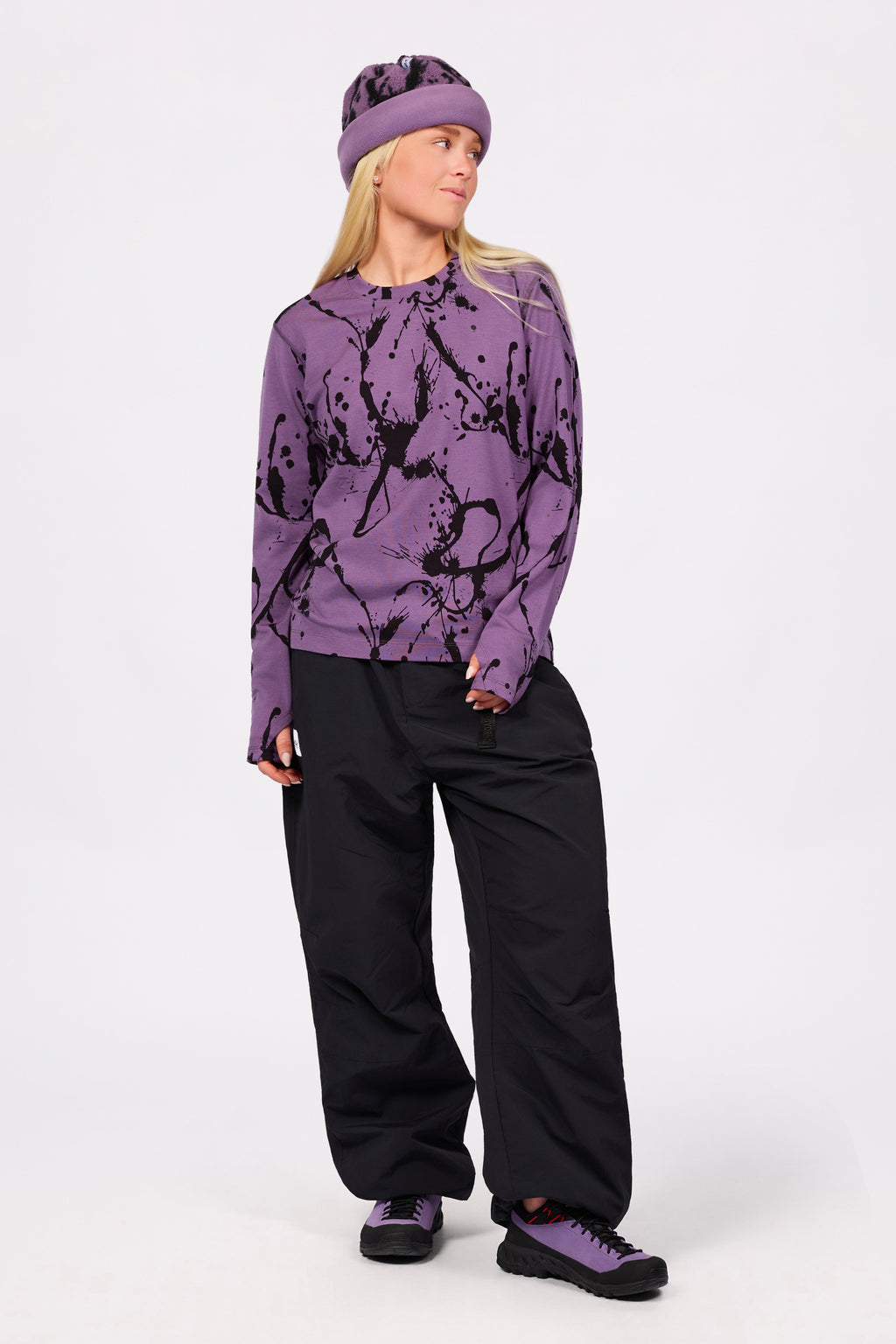 Loose Fit Merino Wool Top - Black Leopard