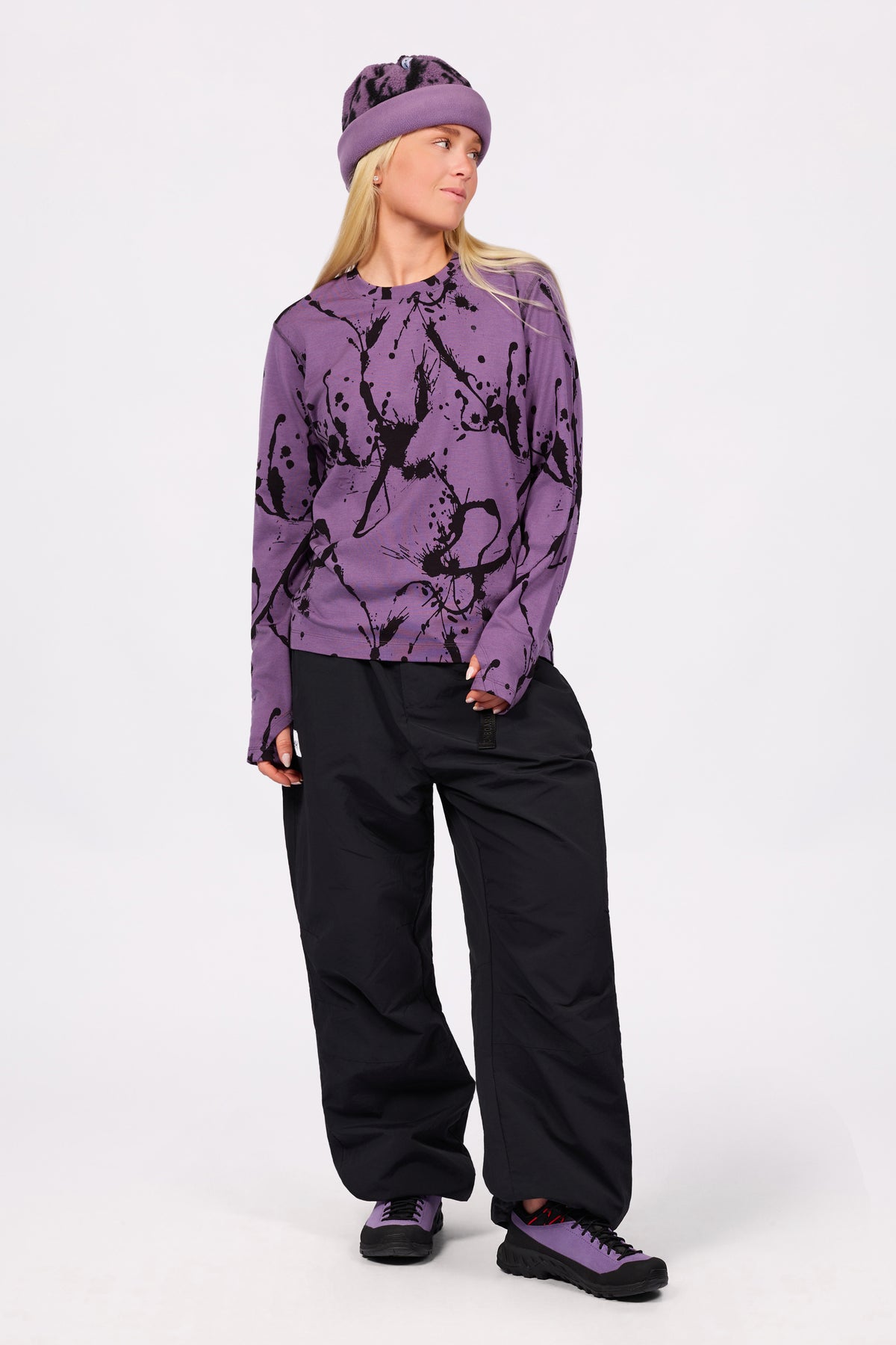 Loose Fit Merino Wool Top - Black Leopard