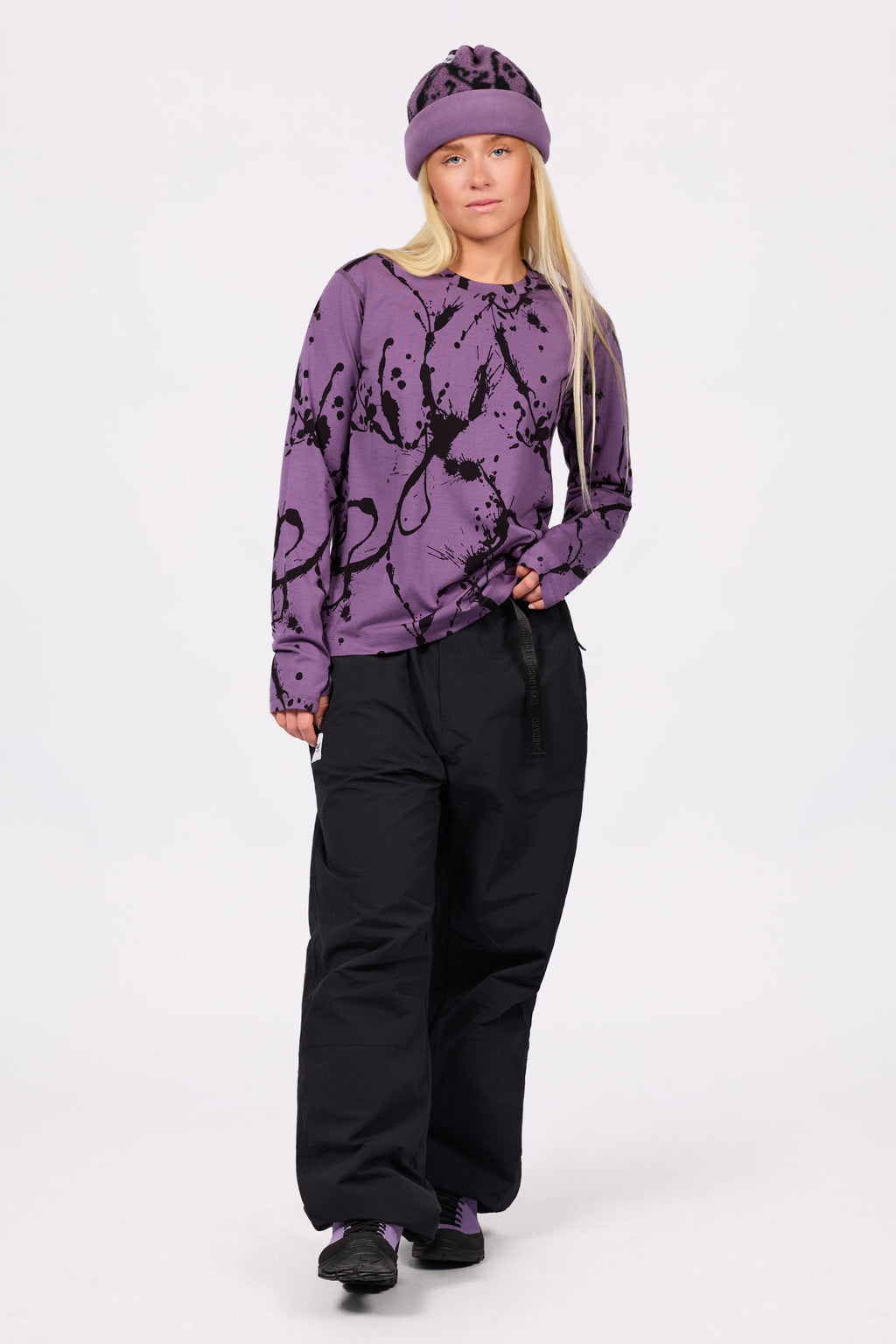 Loose Fit Merino Wool Top - Black Leopard