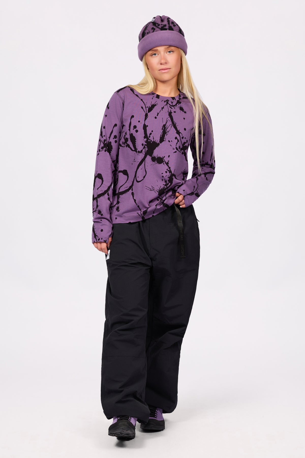 Loose Fit Merino Wool Top - Black Leopard