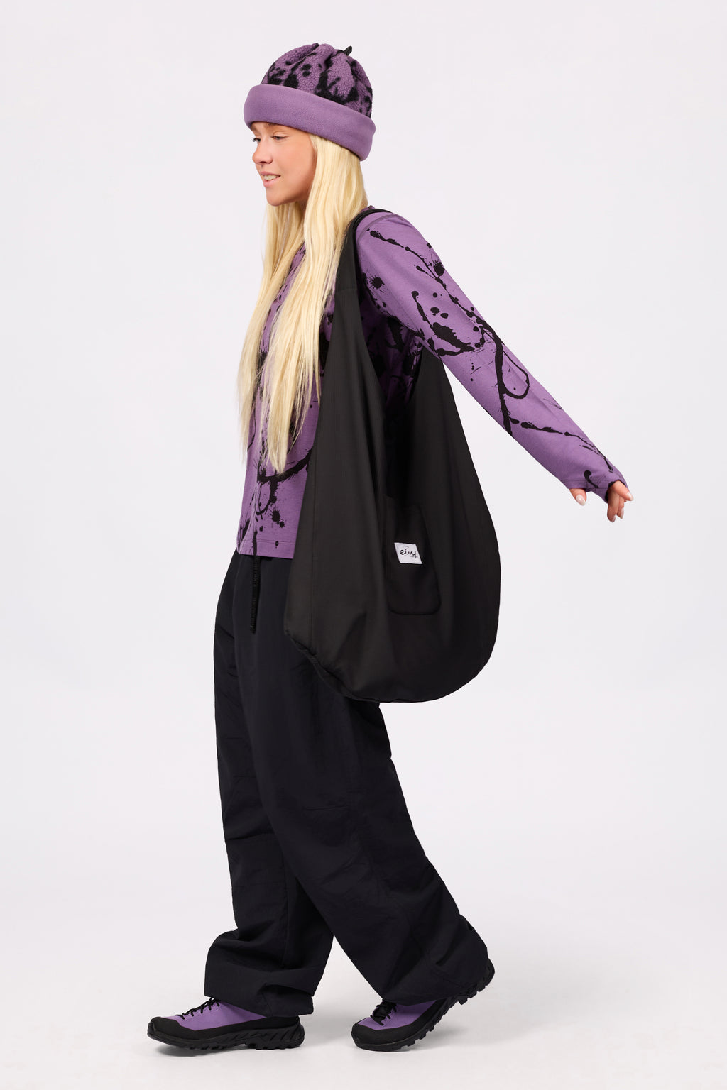 Loose Fit Merino Wool Top - Black Leopard