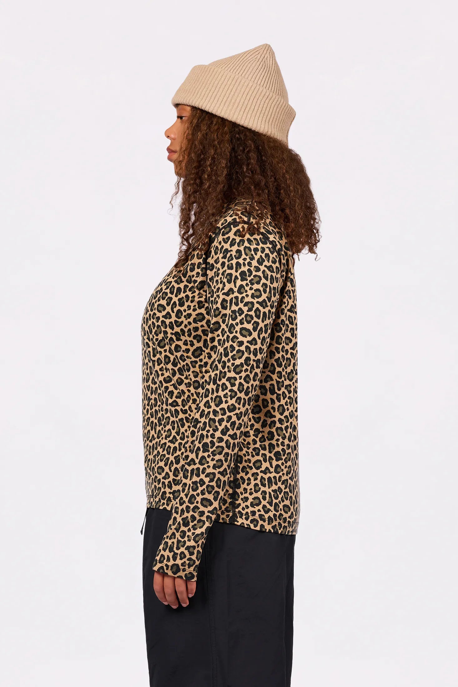 Loose Fit Merino Wool Top - Leopard